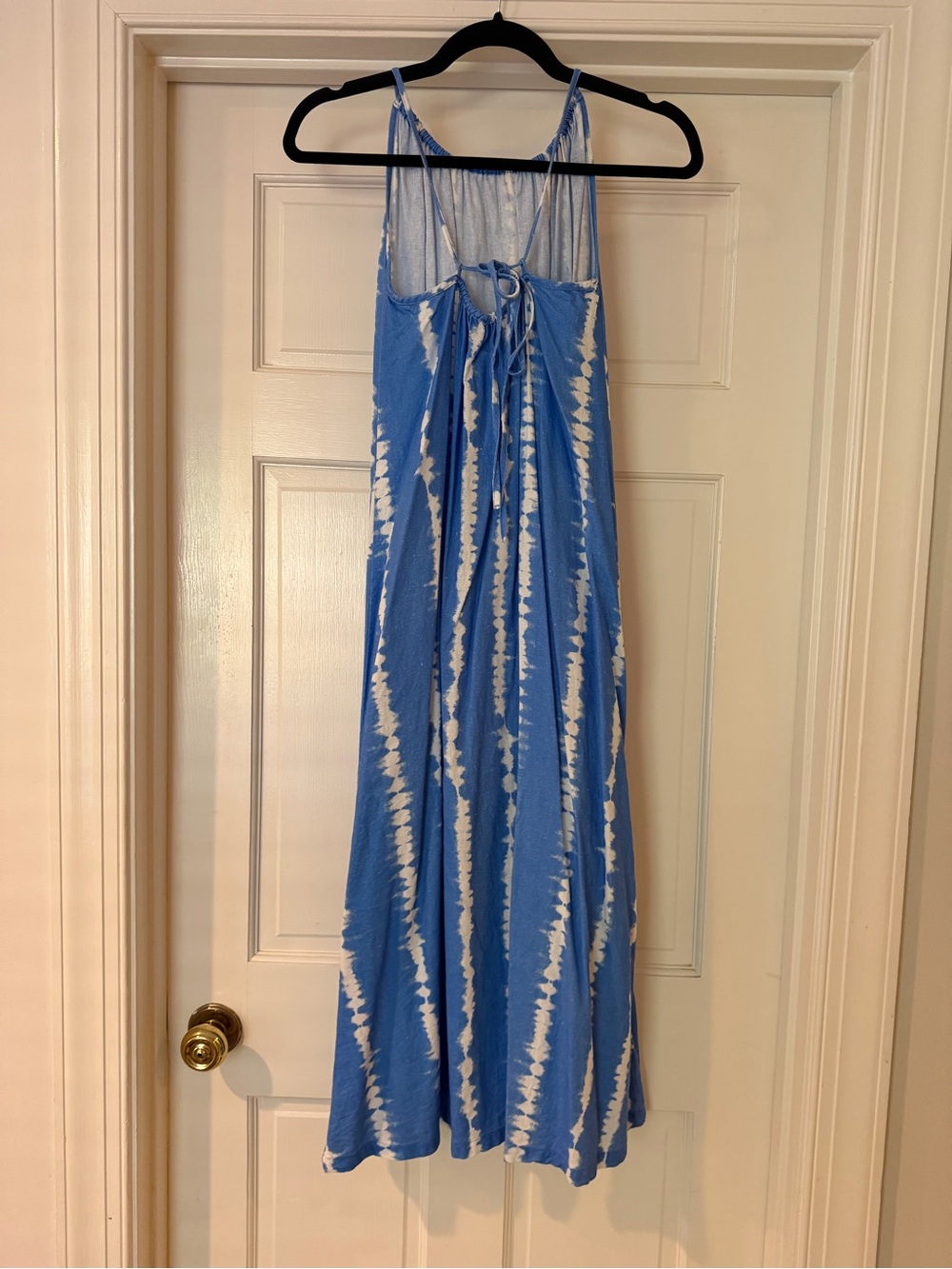 Blue Tie-Dye Halter Accent Dress - Picture 2 of 4